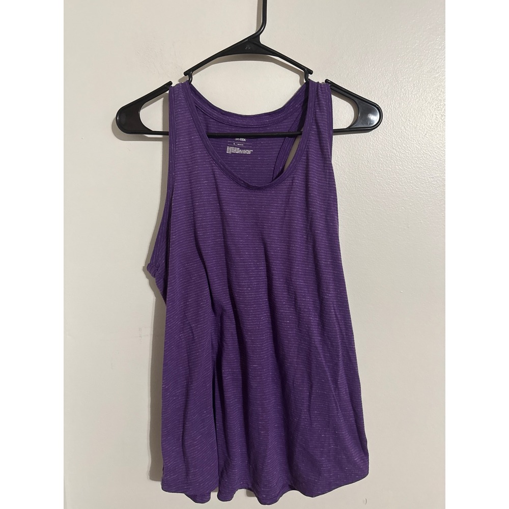 Tek Gear DryTek Purple Heather Racerback Linen Blend Active Tank Top Womens XL
